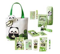 Generico Scuola Astuccio Panda con Segnalibro Magnetico e Adesivi