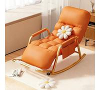 Generico Sdraio A Dondolo Regolabile, Poltrona Reclinabile 5 Posizioni Con Rullo Massaggio Piedi, Impermeabile Imbottita Per Terrazzo, Soggiorno, Balcone