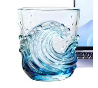 Generico Sea Glass Wave Coffee Mug - Sea-Inspired Cup | Glassware - Seaa Waves for Tea Coffee Hot Cocoa Milk Juice Women Men Home Office Cafe The Wave Design Tea Cup is a versatile 12oz