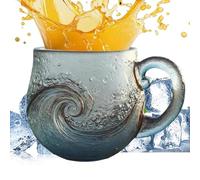 Generico Sea Glass Wave Mug - Glass 9x12x9cm 300ml | Beach Theme Mug | Coffee Mugs For Summer Drinks, Coastal Kitchen Decor, And Daily Coffee Or Tea Use