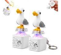 Generico Seagull Mine Button Keychain, Seagull Mine Sound Button Keychain, Rechargeable Fidget Clicker with Real Sound & LED Light (2Pcs)