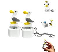 Generico Seagull Mine Keychain, Seagull Mine Sound Button Keychain, Animal Keycaps, Adults Keyboard Clicker for Fun& Stress Relief (2PCS)