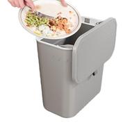 Generico Sealed Kitchen Trash Bins - PP Wall Mounted Rubbish Bin With Lid | Large Capacity Hanging Waste Container For Kitchen | 10.63x5.12x11.42 Inches | No Drill Foldable Garbage Basket