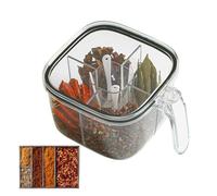 Generico Seasoning Box With Lid,Seasoning Box With Cover And Serving Spoons | Kitchen Condiment Jars Snack Food Holder for Salt Sugar Pepper Powder