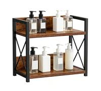 Generico Seasoning Shelf, 2 Tier Vintage Kitchen Seasoning Organizer, Space Saving Storage Rack, Condiment Station for Countertop Cabinet Farmhouse Home Living Room Restaurant, 11.81x10.43x6.3 Inches