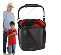 Generico Seau À Appât, Pliable Portable Avec Corde Pour Appât, Seau De Pêche Pliable À Poignée Large | Accessoire Multifonctionnel Pour Sports Et Activités De Plein Air, Pour Le Transport, Les Kayaks