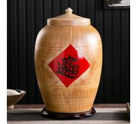 Generico Secchiello for Riso in Ceramica Cinese, Contenitore per Riso con Coperchio, Contenitore for Alimenti di Grande Capacità per Cereali, Farina, Fiocchi D'Avena, Caffè, Zucchero di Canna