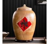 Generico Secchiello for Riso in Ceramica Cinese, Contenitore per Riso con Coperchio, Contenitore for Alimenti di Grande Capacità per Cereali, Farina, Fiocchi D'Avena, Caffè, Zucchero di Canna