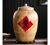 Generico Secchiello for Riso in Ceramica Cinese, Contenitore per Riso con Coperchio, Contenitore for Alimenti di Grande Capacità per Cereali, Farina, Fiocchi D'Avena, Caffè, Zucchero di Canna