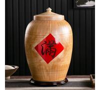 Generico Secchiello for Riso in Ceramica Cinese, Contenitore per Riso con Coperchio, Contenitore for Alimenti di Grande Capacità per Cereali, Farina, Fiocchi D'Avena, Caffè, Zucchero di Canna