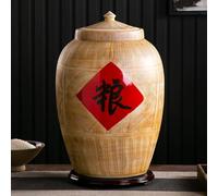 Generico Secchiello for Riso in Ceramica Cinese, Contenitore per Riso con Coperchio, Contenitore for Alimenti di Grande Capacità per Cereali, Farina, Fiocchi D'Avena, Caffè, Zucchero di Canna