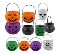Generico Secchio dolce o saure | Container di colpevole di Halloween in 11 parti nel set | Boxobans, borsa, portatile, robusto, riutilizzabile, ideale per i bambini