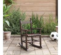 Generico Sedia a Dondolo per Bambini Marrone in Legno Massello di Pioppo,Marrone,2.7kg,4008880