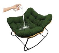 Generico Sedia a Dondolo Soggiorno Extra Large, Sedia Relax da Esterno con Imbottitura, capacità di Carico Fino a 150kg,Sedia a Dondolo Papasan,Sedia da Lettura,Sedia da Salotto,Verde