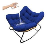 Generico Sedia a Dondolo Soggiorno Extra Large, Sedia Relax da Esterno con Imbottitura, capacità di Carico Fino a 150kg,Sedia a Dondolo Papasan,Sedia da Lettura,Sedia da Salotto,Sea Blue
