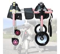 Generico Sedia a rotelle for cani a 4 ruote, carrello regolabile for cani con ausili for la mobilità e il recupero della deambulazione, sedia a rotelle leggera a quattro ruote for animali domestici fe