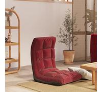 Generico Sedia a Sdraio da Terra Pieghevole Rosso Vino in Tessuto,Rosso,4.94kg,336592