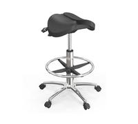 Generico Sedia A Sella Con Cuscino A Doppio Petalo, Sgabello Girevole Con Poggiapiedi, Sgabello Da Bar In Spugna Ad Alta Densità, Il Sedile Può Inclinarsi E All'indietro