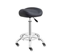 Generico Sedia A Sella Con Ruote Silenziose, Sedia Con Sedile Regolabile In Pelle PU For Massaggi Da Ufficio In Laboratorio Di Disegno Da Cucina(Color1)