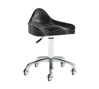 Generico Sedia A Sella Ergonomica Con Rotelle, Sgabello Da Salone Girevole Con Schienale, Sgabello Da Bar In Spugna Ad Alta Densità, For Vanità Del Bagno Del Salone(Black)