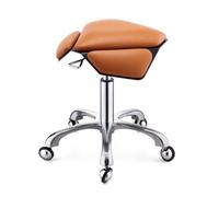 Generico Sedia A Sella For La Casa Con Ruote, Sgabello A Sella Ergonomico, Superficie Del Sedile Trapezoidale, Può Essere Regolata Entro 43-57 Cm, For Salone Di Bellezza(Orange)