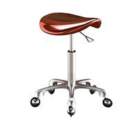 Generico Sedia A Sella, Sgabello Girevole A Specchio, Sgabello Ergonomico Con Ruote, Anti-aggrovigliamento Dei Capelli E Altezza Regolabile For Casa, Ufficio, Salone(Red)