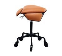 Generico Sedia A Sella Trapezoidale Con Ruote, Sgabello A Sella Ergonomico Con Rotelle, Può Essere Regolato Entro 43-57 Cm, For Salone Di Bellezza, Ufficio, Casa(Orange)