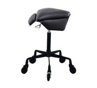 Generico Sedia A Sella Trapezoidale Con Ruote, Sgabello A Sella Ergonomico Con Rotelle, Può Essere Regolato Entro 43-57 Cm, For Salone Di Bellezza, Ufficio, Casa(Black)