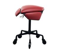Generico Sedia A Sella Trapezoidale Con Ruote, Sgabello A Sella Ergonomico Con Rotelle, Può Essere Regolato Entro 43-57 Cm, For Salone Di Bellezza, Ufficio, Casa(Red)