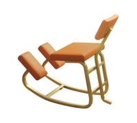 Generico Sedia angolata, sgabello ergonomico for inginocchiarsi con supporto i fianchi, sgabello for computer con buona postura, correzione ortopedica(Orange,85x45x78cm-Gold)