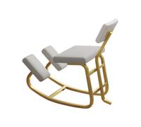 Generico Sedia angolata, sgabello ergonomico for inginocchiarsi con supporto i fianchi, sgabello for computer con buona postura, correzione ortopedica(White,85x45x78cm-Gold)