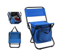 Generico Sedia Campeggio Pieghevole, Sedia Portatile Esterno con Borsa Portaoggetti, Sedia Multifunzione Compatta Sgabello Pesca(Blue)