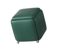 Generico Sedia cubica ottomana impilabile con ruote, sgabelli ottomani quadrati in pelle, for condomini camera da letto soggiorno sala da pranzo piccoli spazi(Color 4,45x45cm)