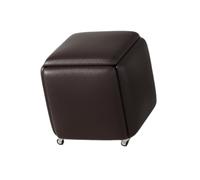 Generico Sedia cubica ottomana impilabile con ruote, sgabelli ottomani quadrati in pelle, for condomini camera da letto soggiorno sala da pranzo piccoli spazi(Color 1,45x45cm)