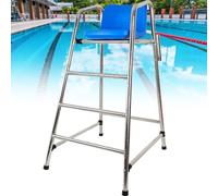 Generico Sedia da Bagnino Portatile con Scala di Salvataggio - Piattaforma in Acciaio Inox per Piscine Fuori Terra e da Competizione, Ideale per la Sicurezza in Spiaggia e Le operazioni di salvataggi