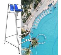 Generico Sedia da Bagnino Resistente in Acciaio Inossidabile per Piscine e spiagge all'aperto - Supporta 330 kg, Ideale per terrazze, Laghi, Sicurezza in Acqua e monitoraggio delle emergenze.