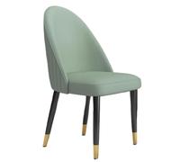 Generico Sedia da pranzo in pelle di mucca, sedia decorativa for bagno, con gambe in metallo, seduta for reception, set da 2(Mint Green,Wood feet)