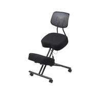Generico Sedia da scrivania ergonomica con gambe incrociate e ruote, sedia inginocchiata con schienale imbottito, for la postura e la circolazione delle gambe(Black)