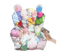 Generico Sedia da stoccaggio Cuddly Toy Storage Space Beanbag, sedia per animali ripieni trasparente | Spazio -Panchina giocattolo che risponde, scatola dei giocattoli creativi per la sala giochi pe