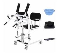 Generico Sedia Da Trasferimento for Sollevamento Paziente, Con Sedile Diviso A 180° E Piano Tavolo Rimovibile, for Regolabile In Altezza, for Anziani Domestici, Carico 200 Kg(Black)