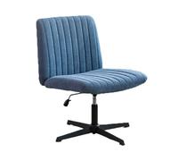 Generico Sedia Da Ufficio Ergonomica For Computer, Comoda Sedia Da Toeletta Senza Braccioli, Regolabile In Altezza E Girevole A 360°, Capacità Di 200 Kg For Lo Studio Della Camera(Blue)