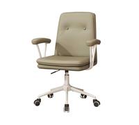 Generico Sedia Da Ufficio For Computer Con Ruote, Sedie Da Lavoro Con Schienale Alto In Pelle PU, Con Supporto Lombare E Modalità A Dondolo, Capacità Di 200 Kg For Lo Studio(Green)