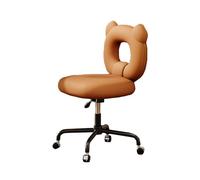 Generico Sedia Da Ufficio For Computer Con Ruote,Sedile For Computer In Pelle PU,Sedia Da Toilette Ergonomica Senza Braccioli,Altezza Regolabile E Girevole A 360°(Color1)