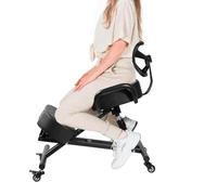 Generico Sedia ergonomica con poggia ginocchia con supporto per la schiena, sgabello regolabile per casa e ufficio con seduta angolata per una migliore postura, cuscini spessi e comodi