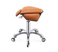 Generico Sedia ergonomica con ruote girevoli e seduta a sella, sgabello con sollevamento idraulico a gas, altezza regolabile 43-57 cm, for massaggi e manicure(Orange)