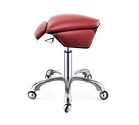 Generico Sedia ergonomica con ruote girevoli e seduta a sella, sgabello con sollevamento idraulico a gas, altezza regolabile 43-57 cm, for massaggi e manicure(Red)