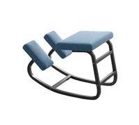 Generico Sedia ergonomica in legno for ginocchia, sgabello posturale, sedia ADHD, sedia ortopedica for correggere dolori alla schiena e al collo(Blue,75x50x45cm-Black)