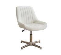 Generico Sedia For Computer Da Ufficio, Sedile Da Lavoro Ergonomico In Pelle PU, Altezza Regolabile 72-86 Cm, Capacità Di 200 Kg For Lo Studio Della Camera Da Letto Di Casa(White)