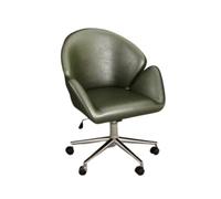 Generico Sedia For Computer Sollevabile, Sedia Da Ufficio Girevole A 360°, Sedia Ergonomica In Pelle PU Con Rotelle, Adatta For La Camera Da Letto Di Casa E L'ufficio(Green)