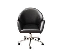 Generico Sedia For Computer Sollevabile, Sedia Da Ufficio Girevole A 360°, Sedia Ergonomica In Pelle PU Con Rotelle, Adatta For La Camera Da Letto Di Casa E L'ufficio(Black)